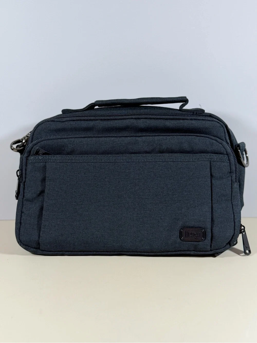 lug Men's Messenger Crossbody Bag in Charcoal Black